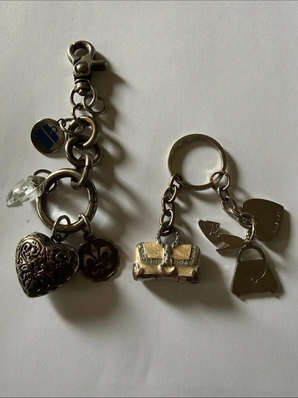 Nine West Silver-Tone Heart & Kathy Van Zeeland Purse Charm Keychain Duo